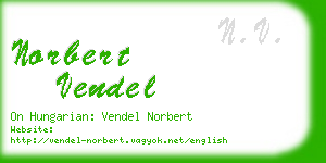 norbert vendel business card